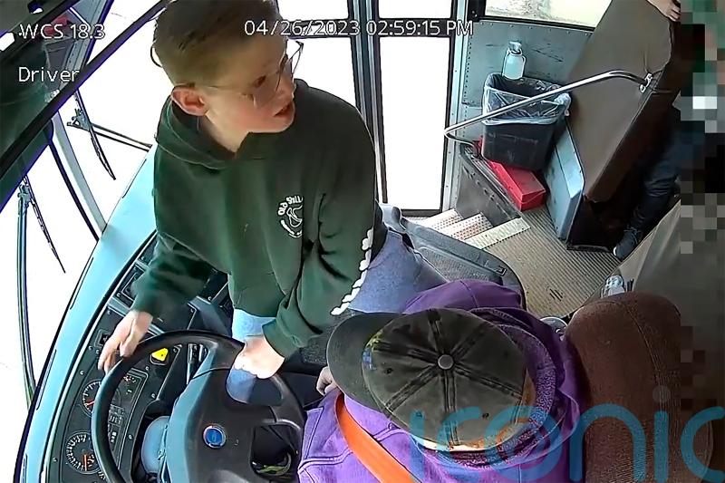 ‘Little hero’ steers school bus to safety after driver passes out