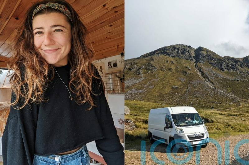 Designer who pays just £200 a month living in her van across UK and Ireland says she ‘wouldn’t change it for the world’