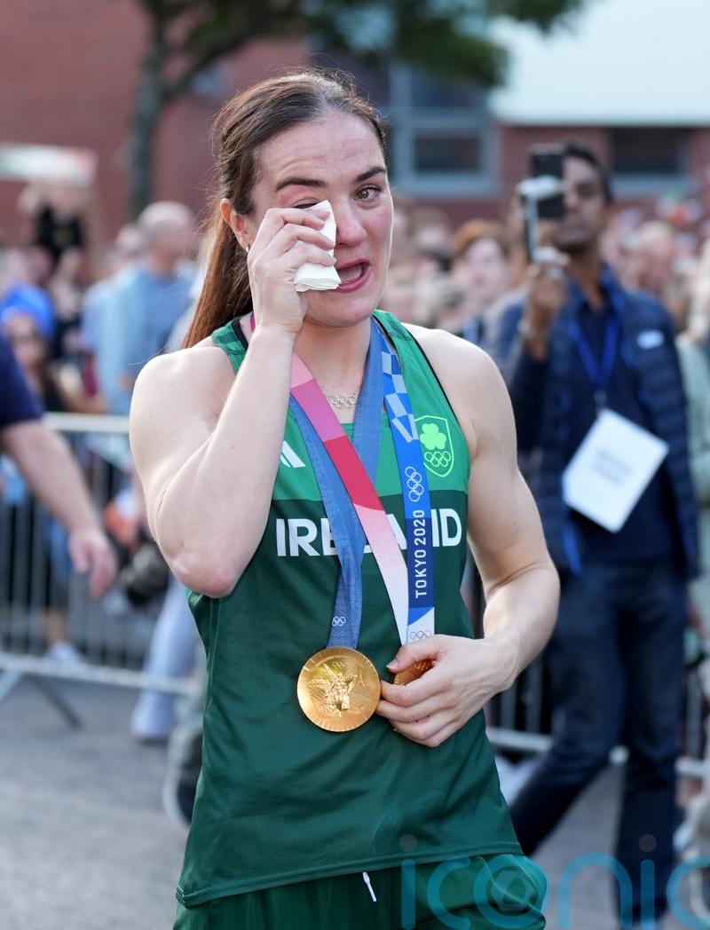 Kellie Harrington cries tears of joy after hero’s welcome on return to Dublin