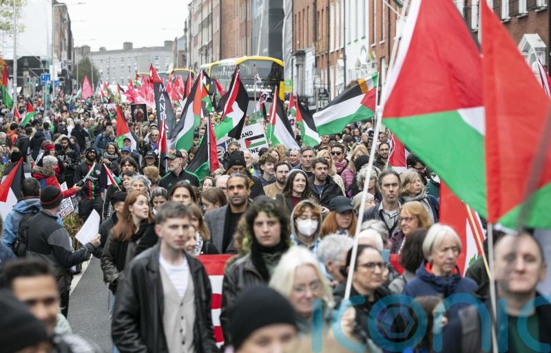 Thousands participate in Palestinian solidarity march in Dublin