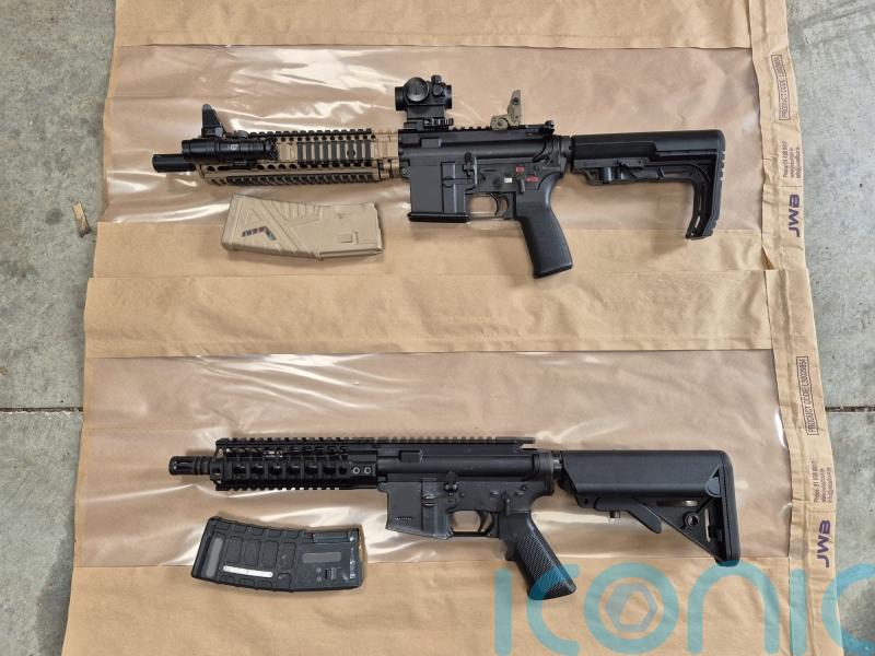 ‘Military-style’ assault rifles and drugs valued at almost 775,000 euro seized