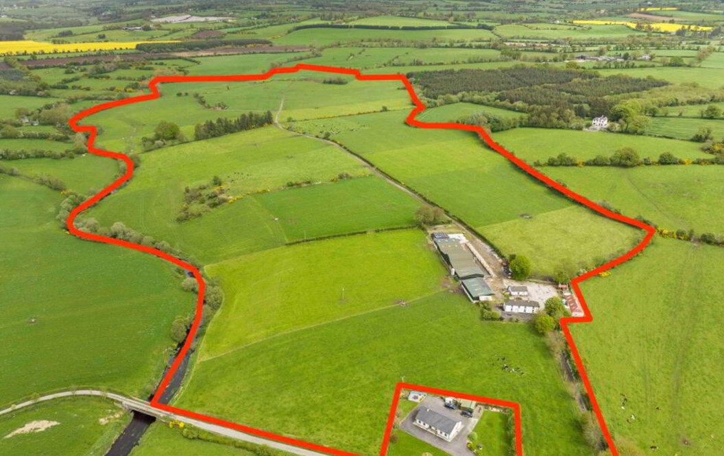 This threebed farmhouse and dairy farm is set on 93 acres of land in